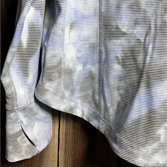 Athleta Salutation Jacquard Jacket Blue Stormy Tie Dye White Pinstripes Sz 2X - Picture 9 of 13